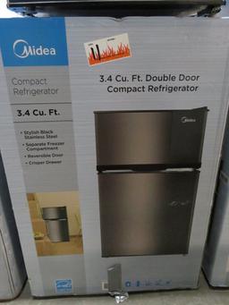 MIDEA WHD125FBS1 2 DOOR MINI FRIDGE 3.4 CF STAINLESS