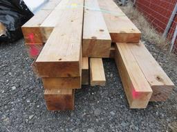 (15) ASSORTED SIZED WOOD BEAMS