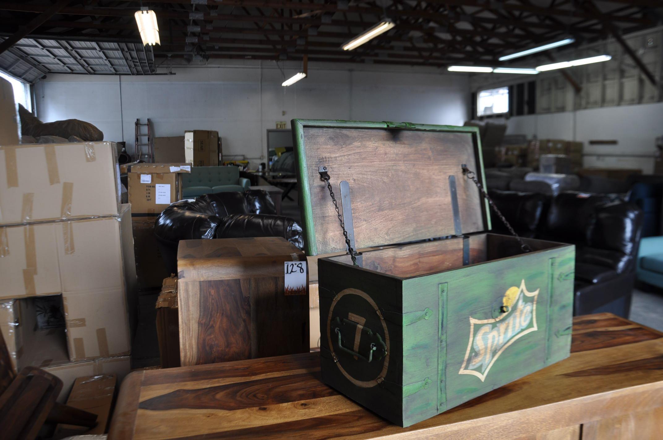 WOODEN AMMO BOX WITH SPRITE SODA DESIGN