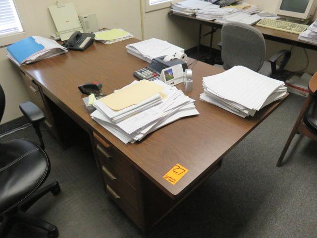 CONTENTS OF OFFICE - (2) DESKS, OFFICE CHAIRS, (2) 4 DRAWER FILE CABINETS