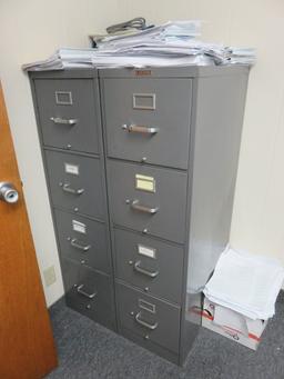 CONTENTS OF OFFICE - (2) DESKS, OFFICE CHAIRS, (2) 4 DRAWER FILE CABINETS