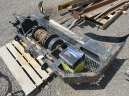 HEAVY DUTY METAL BUMPER W/KOEING 524 PTO WINCH & HYDRAULIC TANK, PUMP AND HOSES