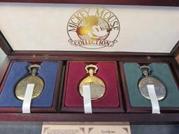 MICKEY MOUSE COLLECTION OF POCKET WATCHES, UNIVERSAL STUDIOS COLLECTORS SET OF PINS