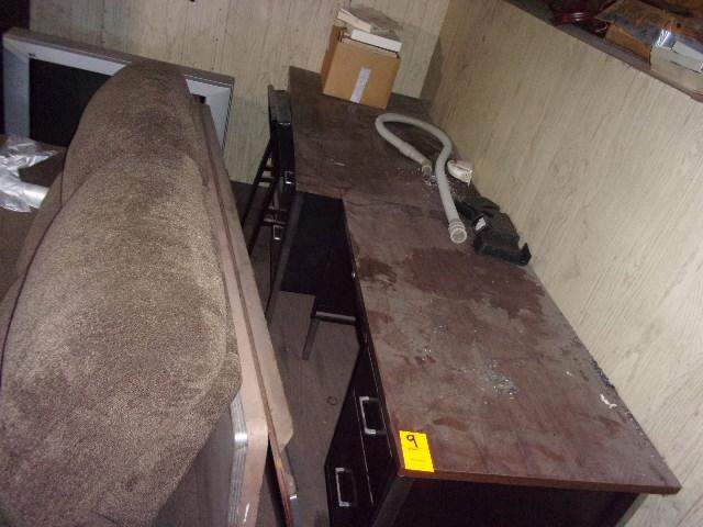 (2) METAL DESKS W/WOOD TOPS