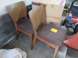 (4) WOOD BACKED PADDED SEAT CHAIRS BROWN