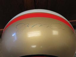 JOE MONTANA SUPER BOWL MVP 1982, 1985, 1990 AUTOGRAPHED RIDELL FOOTBALL HELMET