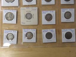 (7) ASSORTED HALF DOLLARS, (4) ASSORTED QUARTERS, (5) ASSORTED DIMES, & (2) LIBERTY HEAD NICKELS