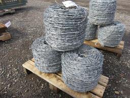 PALLET W/(3) ROLLS OF BARBED WIRE