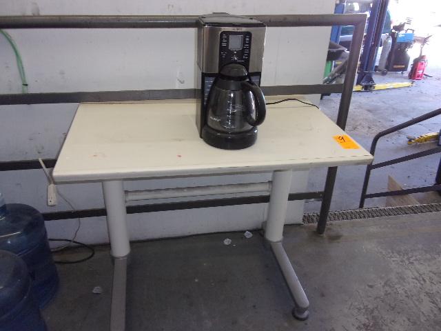 TABLE W/COFFEE MAKER