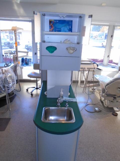 CABINET W/SINK & ASSORTED DENTAL SUPPLIES