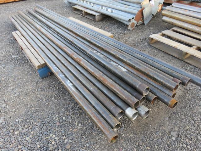 (15) 10 1/2' x 2'' THREADED STEEL PIPE & (1) 14' X 2'' STEEL PIPE