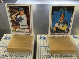 (4) PORCELAIN BASEBALL CARDS, SNIDER, CANSECO, STRAWBERRY & FORD