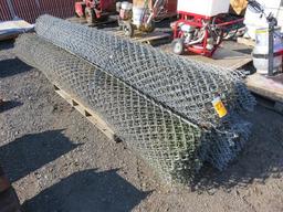 PALLET W/ (4) ROLLS OF GALVANIZED 10' CHAIN LINK FENCE