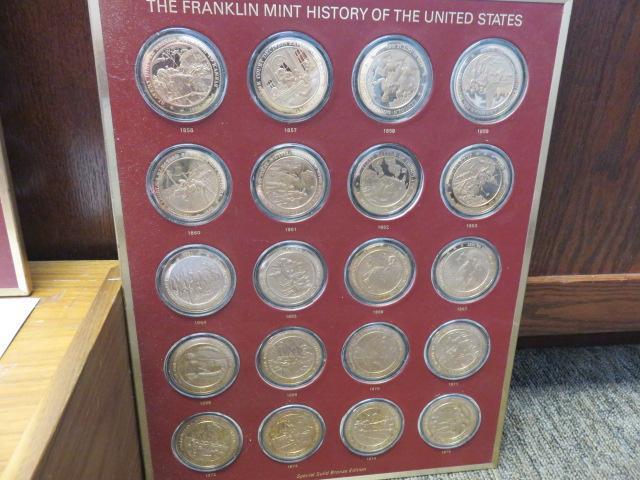 THE FRANKLIN MINT HISTORY OF THE UNITED STATES SPECIAL SOLID BRONZE EDITION COIN COLLECTION
