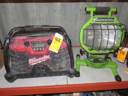 MILWAUKEE JOB SITE RADIO, COMMERCIAL ELECTRIC WORK LIGHT