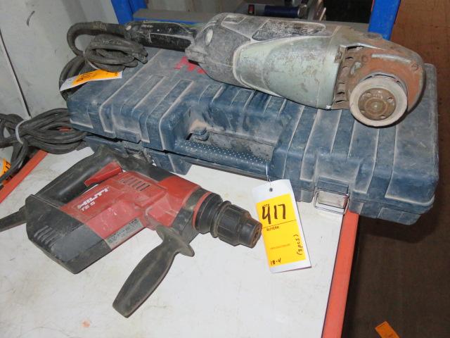 BOSCH BULLDOG 11224VSR, ROTO DRILL, HILTI TE5 DRILL, HJTACHI G18MR 7'' DISC