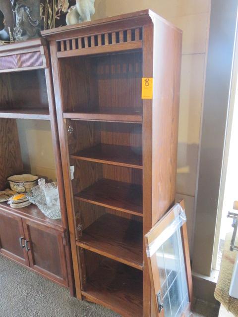 (2) WOOD DISPLAY CABINETS