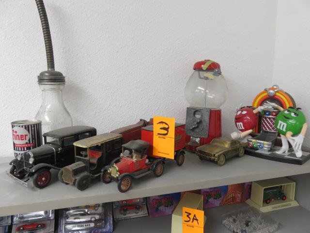 ASSORTED TOY CARS & CANDY DISPENSERS