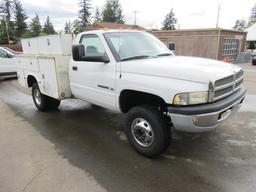 2001 DODGE RAM 3500 UTILITY TRUCK*GOVERNMENT CERTIFICATE TO OBTAIN TITLE