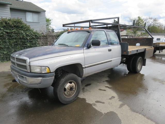 1995 DODGE RAM 3500 EXTENDED CAB FLATBED TRUCK *BRANDED TITLE - TOTALED RECONSTRUCTED *AIRBAG LIGHT