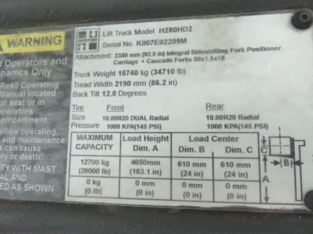 2014 HYSTER H280HD2 FORKLIFT