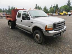 2000 FORD F550 XL CREW CAB 4X4 DUMP TRUCK