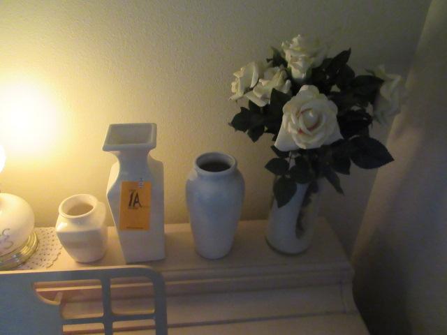 LAMP & (5) VASES