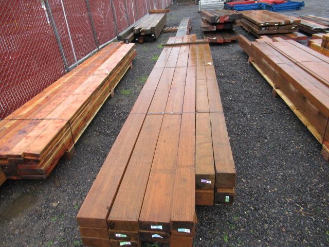 LOT OF ASSORTED LONG WOOD BEAMS