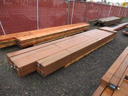 LOT OF ASSORTED LONG WOOD BEAMS