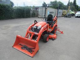 KUBOTA BX23S 4X4 TRACTOR W/ FRONT LOADER, BACKHOE & BELLY MOWER