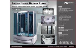 SAUNA STEAM SHOWER ROOM W/ LEFT DRAIN, BLUETOOTH & COMPUTER CONTROL