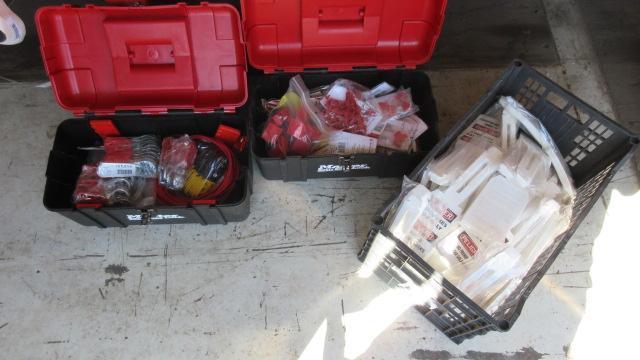 (2) TOOL BOXES W/ ASSORTED LOCKOUT-TAGOUT EQUIPMENT & CRATE OF LOCKOUT TAGS