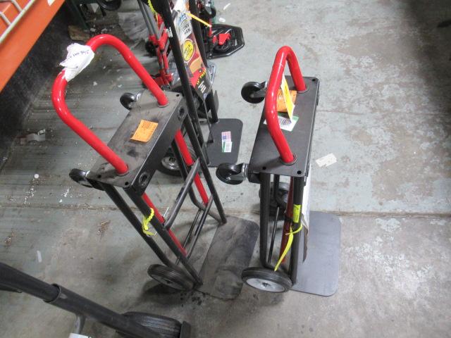 (2) MILWAUKEE JUNIOR ELITE CONVERTABLE HAND TRUCKS (ONE MISSING TIRE)