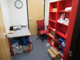 CONTENTS OF ROOM - DESK, CHAIR & CABINET