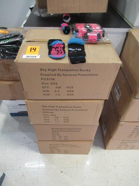 (4) BOXES OF SKY HIGH TRAMPOLINE SOCKS (SIZE XXS)