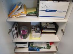 CONTENTS OF CABINET - ASSORTED OFFICE SUPPLIES