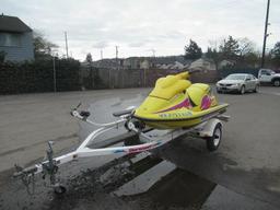 1996 SEA DOO BOMBARDIER XP JET SKI & SHORELANDER TRAILER