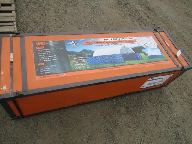 TMG INDUSTRIAL TMG-ST2040C 20' X 40' PVC FABRIC CONTAINER SHELTER, FIRE RETARDANT, WATER RESISTANT &