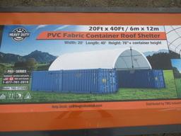 TMG INDUSTRIAL TMG-ST2040C 20' X 40' PVC FABRIC CONTAINER SHELTER, FIRE RETARDANT, WATER RESISTANT &