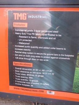 TMG INDUSTRIAL TMG-ST4060E 40' X 60' PEAK CEILING STORAGE BUILDING W/ DRIVE THROUGH DOORS (COMES IN