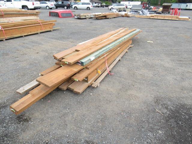 PALLET OF ASSORTED SIZE & LENGTH PRESSURE TREATED WOOD BEAMS & BOARDS