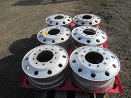 (6) 8.25 X 22.5 ALUMINUM HUB PILOT WHEELS