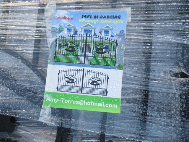 2021 GREATBEAR 14' BI-PARTING WROUGHT IRON GATE W/ OX ARTWORK