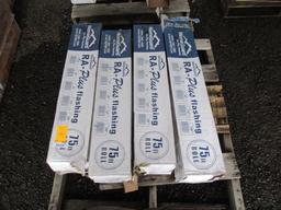 (4) BOXES OF 4'' RA PLUS FLASHING (8 ROLLS PER BOX)