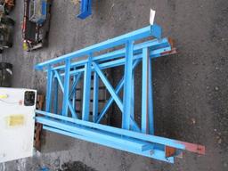 PALLET RACKING W/ (2) 8' X 3' UPRIGHTS, (2) 8' X 3' PLATFORM SECTIONS