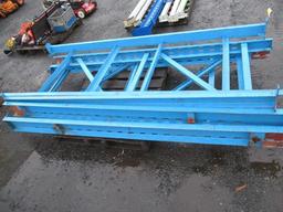 PALLET RACKING W/ (2) 8' X 3' UPRIGHTS, (2) 8' X 3' PLATFORM SECTIONS