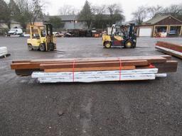 ASSORTED LENGTH & WIDTH WOOD BEAMS