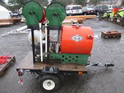 (UNKNOWN MAKE) TOWABLE SPRAYER, BRIGGS & STRATTON 5.5HP GAS POWERED SPRAYER W/ TANK, (2) HOSE REELS,