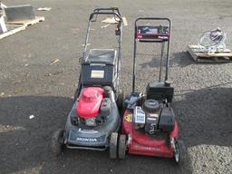 TORO PROLINE PUSH BEHIND GAS POWERED MOWER & HONDA SELF PROPELLED WALK BEHIND GAS POWERED MOWER