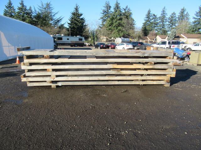(6) WOOD PALLETS APPROX 16' X 3'